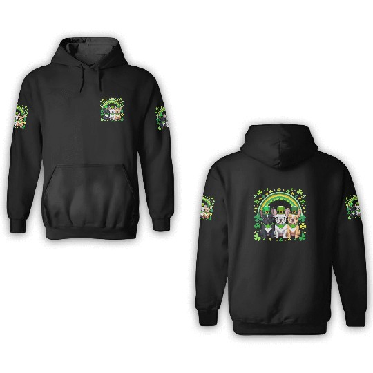 St Patricks Day French Bulldogs Dog Frenchie gifts 3D Hoodies