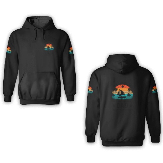 Sailing Dad Cool Vintage Sunset Graphic 3D Hoodies