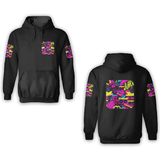 Vintage 80s party old school 3D Hoodies