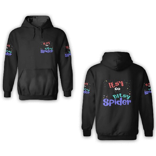 The Itsy Bitsy Spider – Whimsical Nursery Rhyme 3D Hoodies