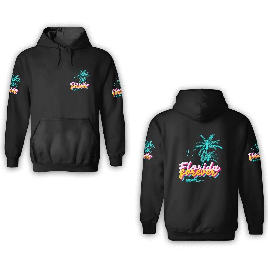 Florida Forever – Neon Palm Paradise 3D Hoodies
