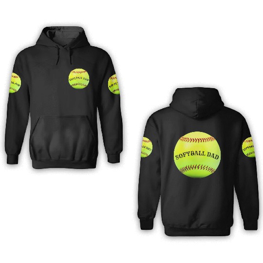 Softball Dad 3D Hoodies