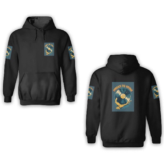 Retro Vinyl Record Held 3D Hoodies