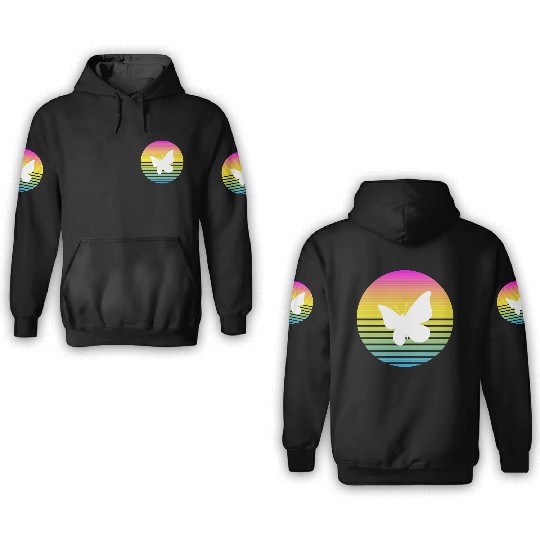 Vibrant Butterfly 3D Hoodies