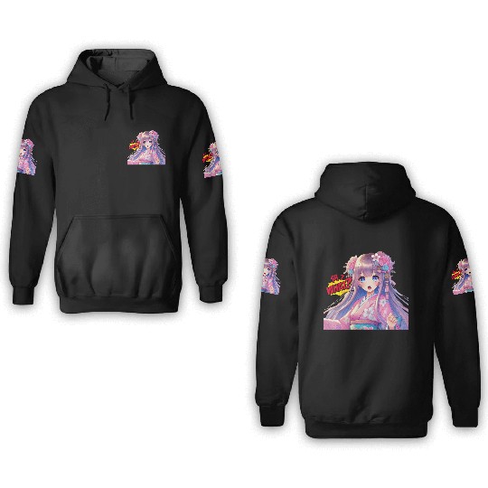 Kawaii Kimono Girl 3D Hoodies