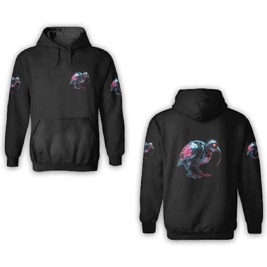 Kiwi Bird Constructed 3D Hoodies