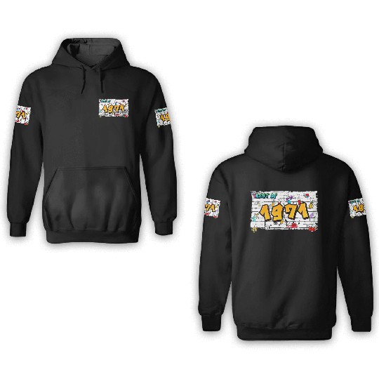 Urban Icon 1971 Graffiti – 54 Years of Timeless 3D Hoodies