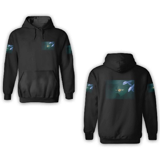 Blue Banded Bee in flight 3D Hoodies