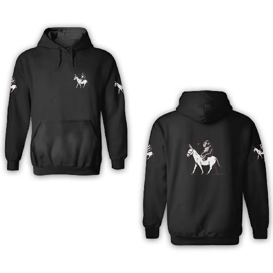 Gorilla Riding Donkey with Heart 3D Hoodies