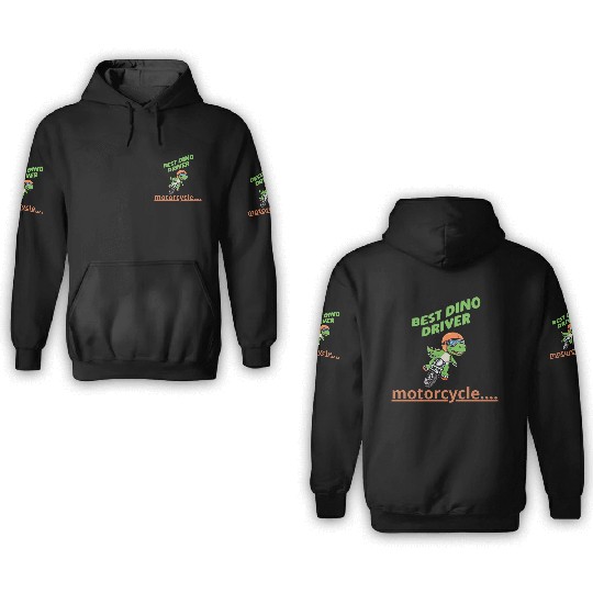 Crocodile riding a motorcycle 3D Hoodies