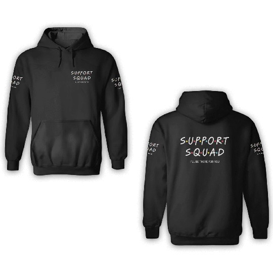 Support Squad Neon Typography Design 3D Hoodies