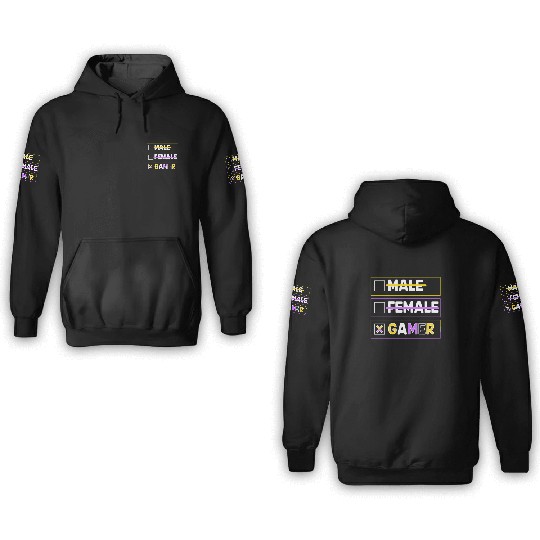Gender Pronouns Male Female Gamer 3D Hoodies