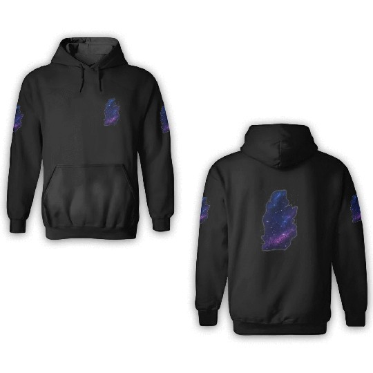Vibrant Neon Galaxy Sky 3D Hoodies