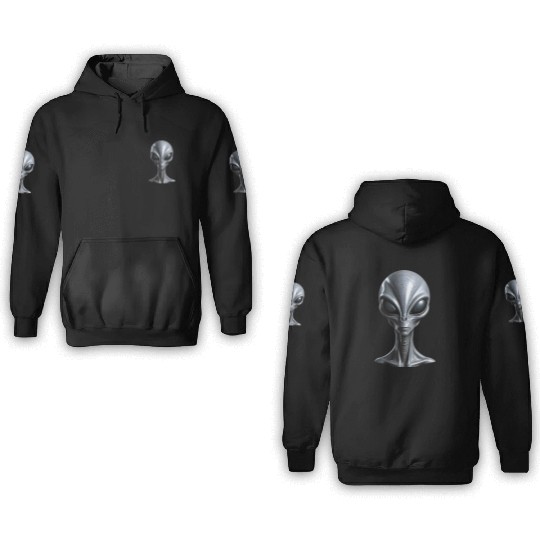 Real Tall Grey Alien Extraterrestrial 3D Hoodies
