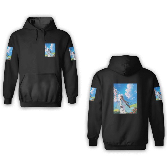 Serene Blossom Anime Aesthetic 3D Hoodies