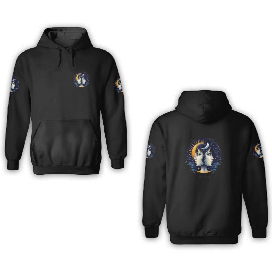 Zodiac Card Gemini 3D Hoodies