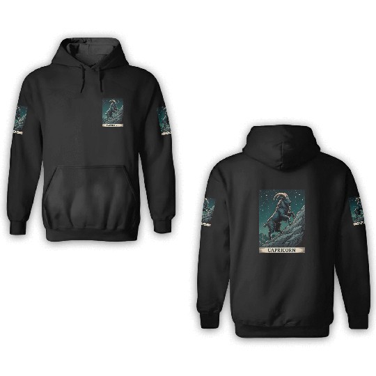 Zodiac Card Capricorn 3D Hoodies