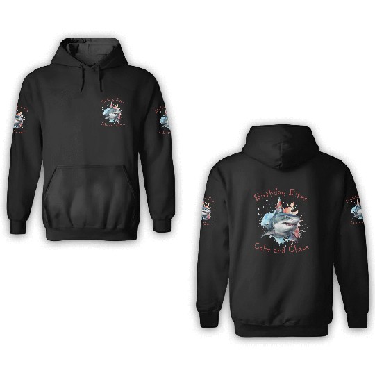 Birthday Party Shark: Whimsical and Fun 3D Hoodies