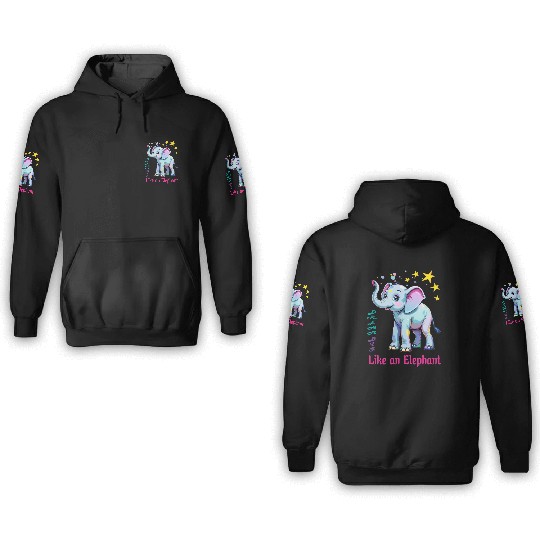 Dream Big Like an Elephant 3D Hoodies