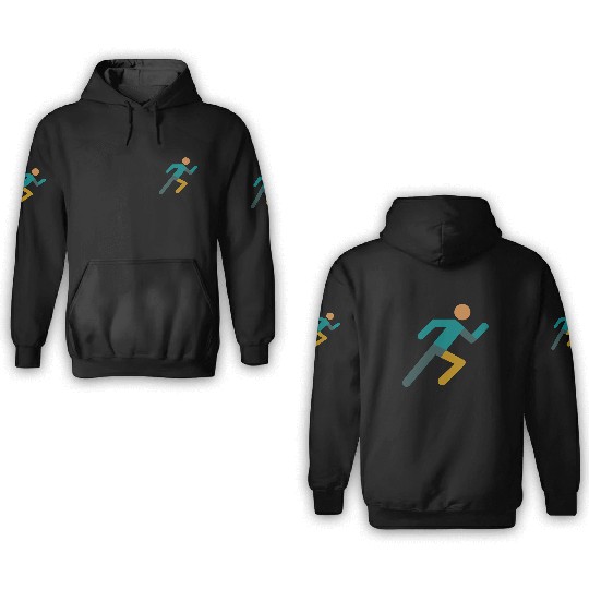 Running Icon – Minimalist Runner Design 3D Hoodies