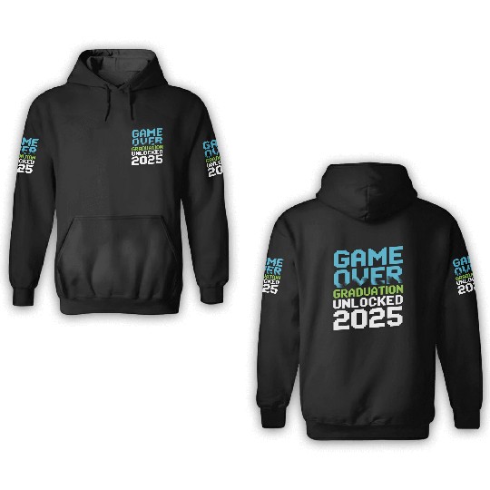 Game Over – Graduation Unlocked 2025 3D Hoodies Gift
