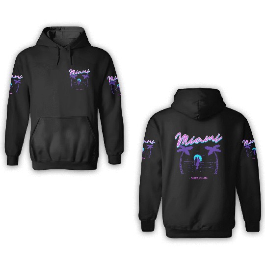 Miami Surf Club 3D Hoodies