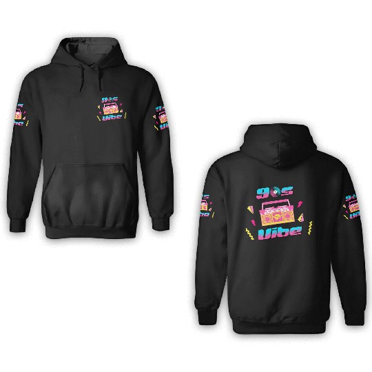 90s Vibe Retro Nostalgia Boombox 3D Hoodies