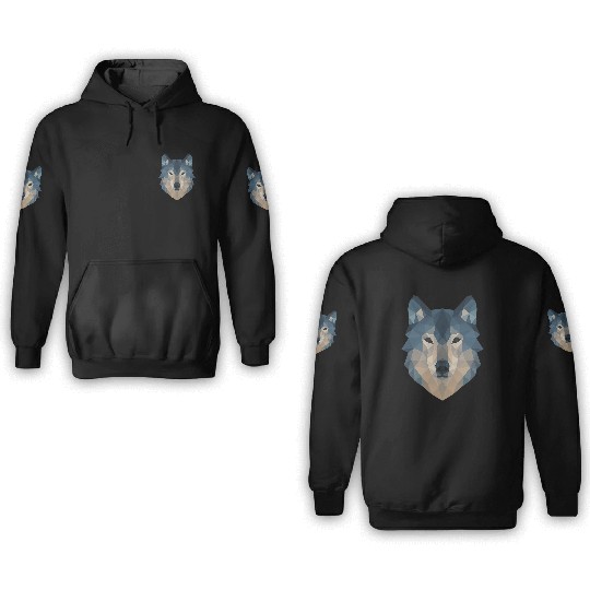 Geometric Wolf Face – Bold Abstract Wild Animal Ar 3D Hoodies