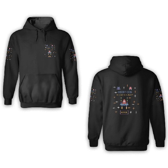 Retro Gamer 3D Hoodies - Insert Coin to Escape Reality