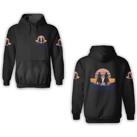 Western Sunset Silhouettes 3D Hoodies