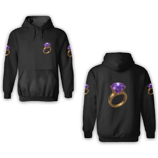 Royal Amethyst: The Elegance of Purple Gemstone 3D Hoodies