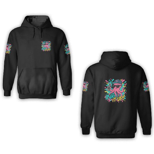 Ink It Up – Cool Graffiti Octopus Street Art Desig 3D Hoodies
