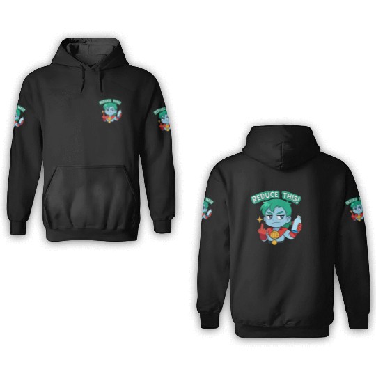 Chibi Style Captain Planet Reduce This!Design 3D Hoodies