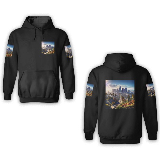 los angeles city. 3D Hoodies