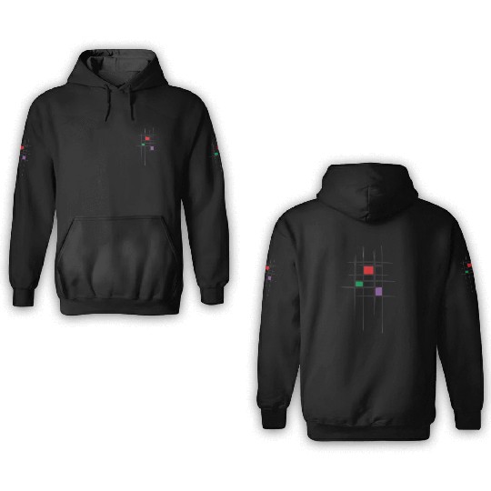 modern geometric composition. 3D Hoodies