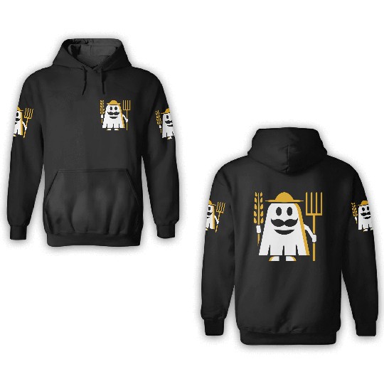 Farmer Ghost Cartoon Print 3D Hoodies