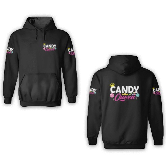 Funny Candy Queen Lollipop Lover Design 01 3D Hoodies
