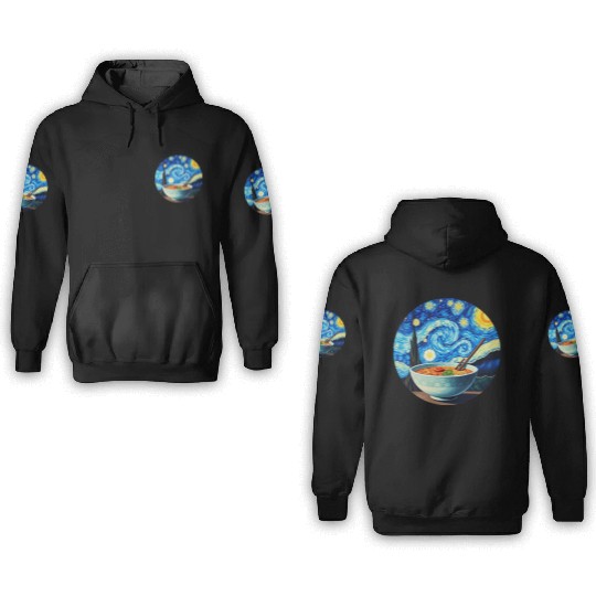 Van Gogh's Starry Night ramen noodle Bowl japanese 3D Hoodies