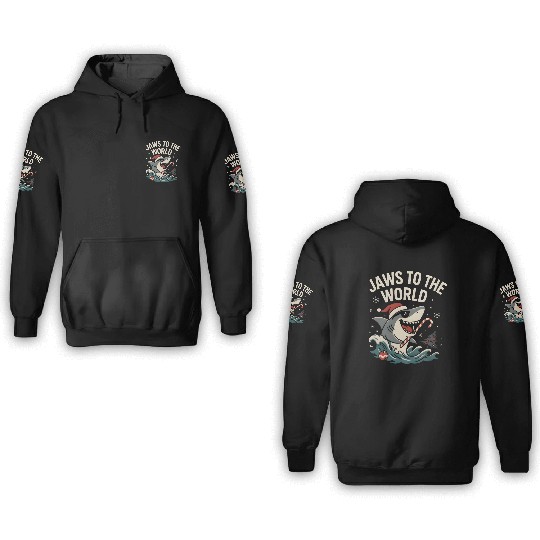 Jaws to the World – Christmas Shark Attack 3D Hoodies