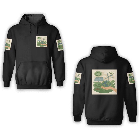Eco-Friendly Earth Conservation Design 3D Hoodies