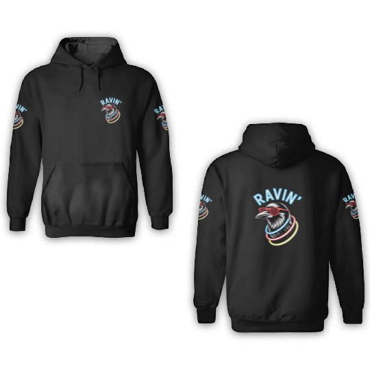 Ravin' Rave Festival Fun with Cool Raven 3D Hoodies