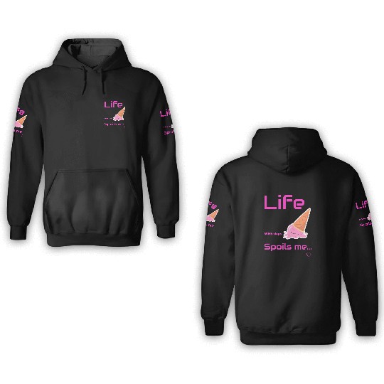 Whimsical Ice Cream Life Sentiment 3D Hoodies