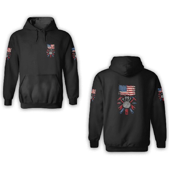 Union Strong: American Worker 3D Hoodies