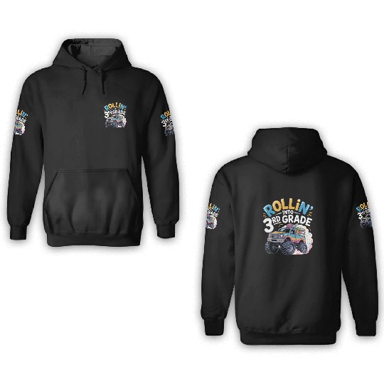Back To School Rolling Into 3rd Grade Truck 3D Hoodies