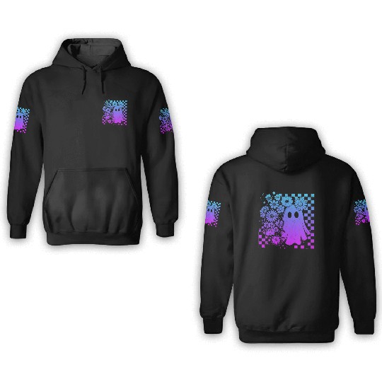 Floral-Fall-Neon-Ghost-Halloween 3D Hoodies