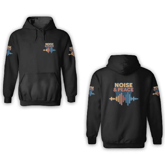 Peaceful Sound Wave Illustration 3D Hoodies