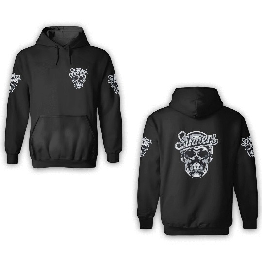 Chrome Skull Sinners Diamond Bling 3D Hoodies