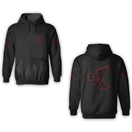 Origami Phoenix Outline 3D Hoodies