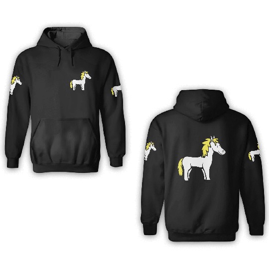 Horse Sweet Pony Foal Horse Girl Cute Comic Fun 3D Hoodies