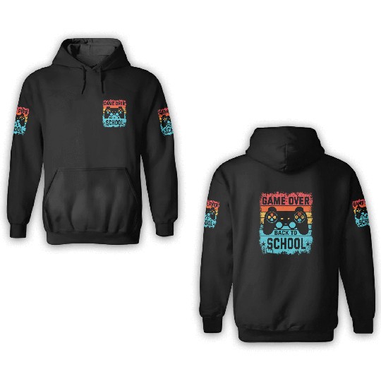 Game Over Back to School 3D Hoodies – Retro Gamer